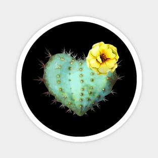 Cactus heart watercolor jellow flower Magnet